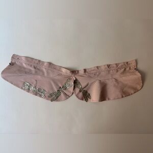 Pink Silk Bib Collar with Dragonfly Embellishments